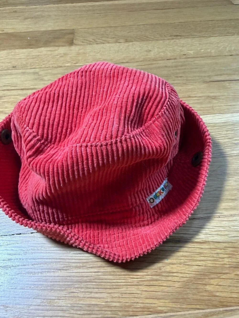 Vintage 90s Red Corduroy Bucket Fisherman Hat